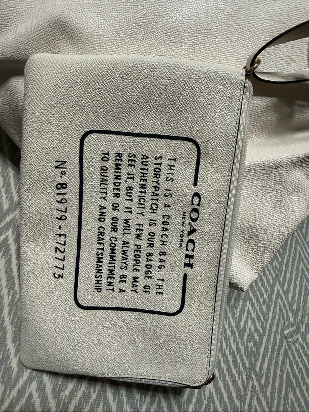 Coach American Flag Cream Leather Tote